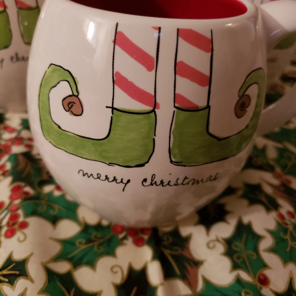 Rae Dunn elf feet mugs